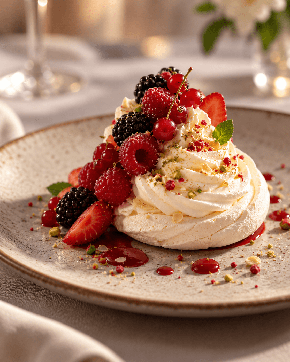 Dessert aux fruits rouges